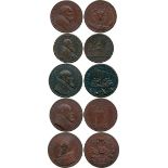 COMMEMORATIVE MEDALS, WORLD MEDALS, Italy, Papal Medals, Copper Medals (5), Julius III (1550-