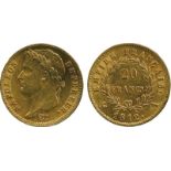 WORLD COINS, France, Napoleon, Emperor, Gold 20-Francs, 1812 A, Paris, laureate head left, rev value