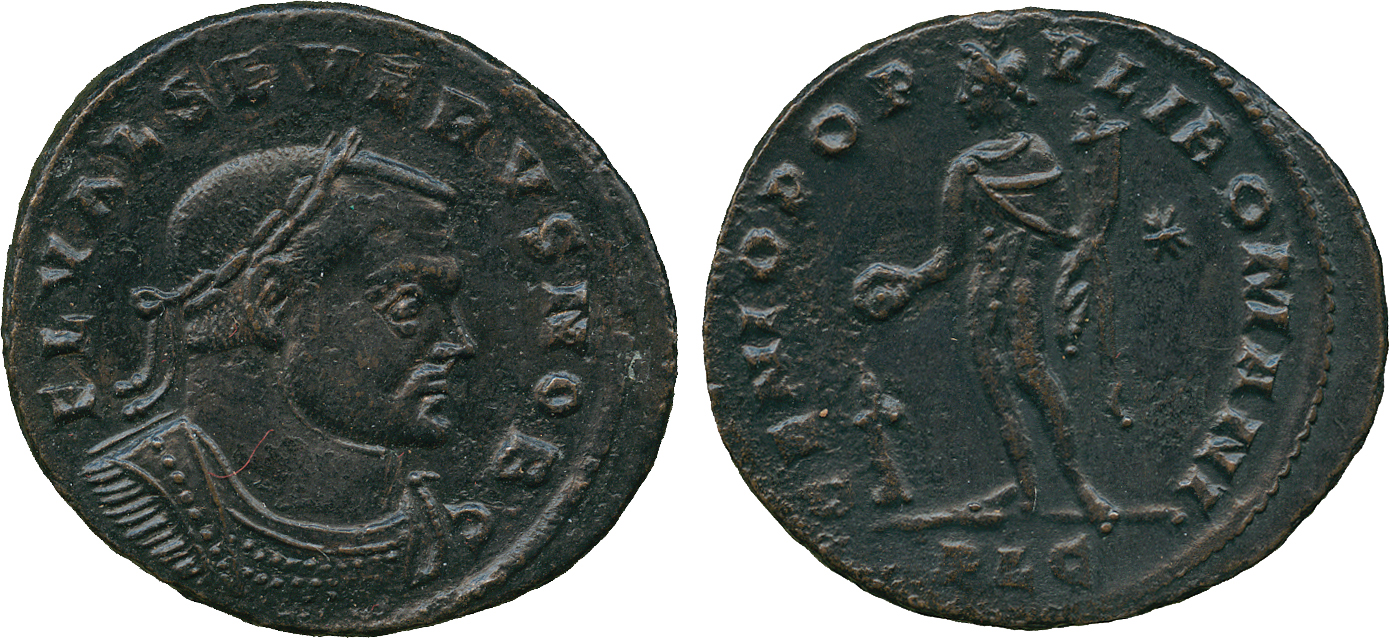 ANCIENT COINS, ROMANO-BRITISH COINS, Severus II (AD 306-307), Æ Folles (2), mints of Lugdunum and