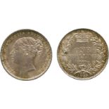 BRITISH COINS, Victoria, Silver Shilling, 1883, fourth young head left, no W.W. on truncation, rev