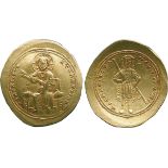 ANCIENT COINS, BYZANTINE COINS, Isaac I (AD 1057-1059), Gold Histamenon Nomisma, Christ enthroned