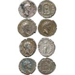 ANCIENT COINS, ROMAN COINS, Antoninus Pius (AD 138-161), Silver Denarii (4), rev head of Marcus