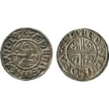 BRITISH COINS, Aethelred II, Silver Penny, CRVX type (991-997), Exeter mint, moneyer Edric, draped