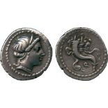 ANCIENT COINS, ROMAN COINS, Anonymous (81 BC) Silver Denarius, uncertain Italian mint, diademed head