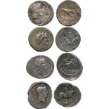 ANCIENT COINS, ROMAN COINS, Republican Silver Denarii (4), mid 1st Century BC issues, including