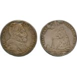 WORLD COINS, Italy, Papal States, Innocent XII (1691-1700), Silver ½-Piastra, ANNO VI, capped and