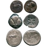 ANCIENT COINS, GREEK COINS, Sicily, Gela (c.450 BC), Silver Tetradrachm, charioteer driving a biga