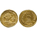 ANCIENT COINS, BYZANTINE COINS, Heraclius with Heraclius Constantine (AD 613-641), Gold Solidus,