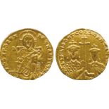 ANCIENT COINS, BYZANTINE COINS, Basil I and Constantine (AD 868-879), Gold Solidus, Christ enthroned
