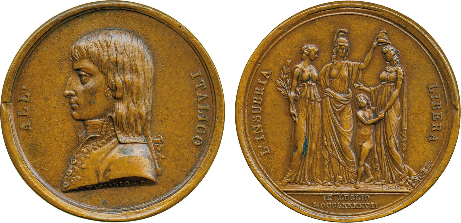 COMMEMORATIVE MEDALS, WORLD MEDALS, France, Napoleon, Liberation of Lombardy and the Foundation of