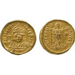ANCIENT COINS, BYZANTINE COINS, Maurice Tiberius (AD 582-602), Gold Solidus, crowned and cuirassed