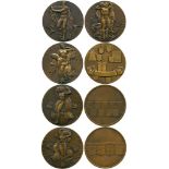 COMMEMORATIVE MEDALS, ART MEDALS, European Rivers, Bronze Medals (4), by Marcel Renard, Loire, 1936,