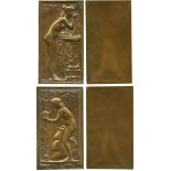 COMMEMORATIVE MEDALS, ART MEDALS, France, Pair of Uniface Art Nouveaux Bronze Plaquettes, c.1898, by