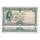 BANKNOTES, Ireland, Currency Commission Irish Free State, £1 (2), 17 December 1937, serial no.67K