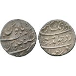 WORLD COINS, India, Mughal, Aurangzeb (AH 1068-1118 / 1658-1707 AD), Silver Rupee, Burhanpur, Year