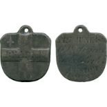 COMMEMORATIVE MEDALS, BRITISH HISTORICAL MEDALS, London, Custom House, Shield-shaped Lead Porter’s