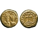 ANCIENT COINS, BYZANTINE COINS, Heraclius with Heraclius Constantine (AD 634/5), Gold Globular