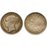 BRITISH COINS, Victoria, Silver Shilling, 1865, second young head left, no W.W. on truncation, rev