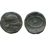 ANCIENT COINS, GREEK COINS, Greek Bronze Coins (21), Thrace, Mesembria, 18mm, Thracian helmet, rev