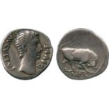 ANCIENT COINS, ROMAN COINS, Augustus (27 BC - AD 14), Silver Denarius, mint of Lugdunum, struck 15-