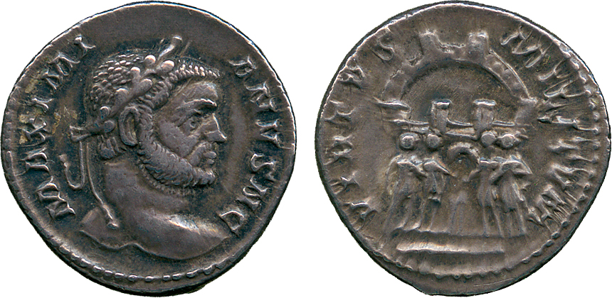 ANCIENT COINS, ROMANO-BRITISH COINS, Galerius (AD 305-311), Silver Argenteus, mint of Treveri,