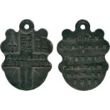 COMMEMORATIVE MEDALS, BRITISH HISTORICAL MEDALS, London, Custom House, Shield-shaped Lead Porter’s