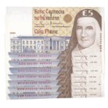 BANKNOTES, Ireland, Central Bank of Ireland, £5 (7), 15 March 1994 (3), consecutive serial nos.AAH