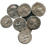 ANCIENT COINS, ROMAN COINS, Republican Silver Denarii (9), mid to late 2nd Century BC issues,