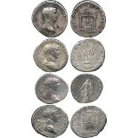 ANCIENT COINS, ROMAN COINS, Trajan (AD 98-117), Silver Tridrachms (4), minted at Bostra, Arabia