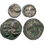 ANCIENT COINS, GREEK COINS, Black Sea Region, Istros (c.400-350 BC), Silver Drachm, two young male