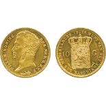 WORLD COINS, Netherlands, Willem I (1815-1840), Gold 10-Gulden, 1824, Utrecht, head left, rev