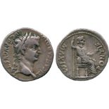 ANCIENT COINS, ROMAN COINS, Tiberius (AD 14-37), Silver Denarius, mint of Lugdunum, TI CAESAR DIVI