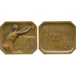 COMMEMORATIVE MEDALS, ART MEDALS, France, Duval-Janvier, Medallists, Bronze Plaquette, c.1900,