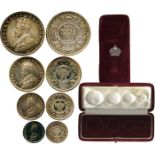 WORLD COINS, India, British India, Silver Original Proof Rupee, ½-Rupee, ¼-Rupee and 2-Annas, 1911C,