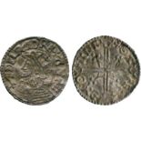 BRITISH COINS, Aethelred II, Silver Penny, Helmet type (979-985), Lincoln mint, moneyer Osferth,