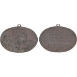 COMMEMORATIVE MEDALS, BRITISH HISTORICAL MEDALS, The Neptune Society, Engraved Oval Silver Badge,