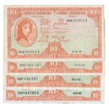 BANKNOTES, Ireland, Currency Commission Irish Free State, 10-Shillings (4), 17 August 1939, serial