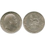 BRITISH COINS, Edward VII, Silver Shilling, 1905, bare head right, DE S. below truncation, rev small