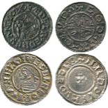 BRITISH COINS, Æthelred II, Silver Penny (2), CRVX type, Lydford mint, moneyer Goda, bust left,