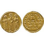 ANCIENT COINS, BYZANTINE COINS, Heraclius, Heraclius Constantine and Heraclonas (AD 638/9), Gold
