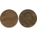 COMMEMORATIVE MEDALS BY SUBJECT, Maritime, The RMS Queen Mary, Maiden Voyage, Bronze Medal, by