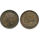 BRITISH COINS, Victoria, Silver Shilling, 1859, second young head left, no W.W. on truncation, rev