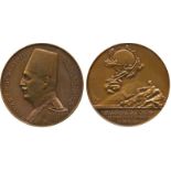 COMMEMORATIVE MEDALS, WORLD MEDALS, Egypt, Fuad (1918-1937), 10th International Postal Congress,