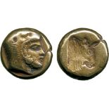 ANCIENT COINS, GREEK COINS, Lesbos, Mytilene (c.478-455 BC), Electrum Hekte, head of Herakles facing