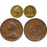 COMMEMORATIVE MEDALS, WORLD MEDALS, France, Louis XIV, Relief of Charleroi, 1672, Gilt-copper Medal,