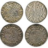 BRITISH COINS, Cnut (1016-1035), Silver Penny (2), Quatrefoil type, Thetford mint, moneyer Tidred,