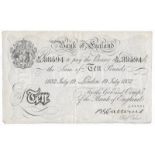 BANKNOTES, Great Britain, Bank of England, uniface White £10, 19 July 1932, London, serial no.K111