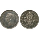 BRITISH COINS, George VI (1936-1952), Proof Set, 1950, Cupro-nickel Halfcrown, Florin, Shilling (2),