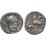 ANCIENT COINS, ROMAN COINS, Republican Silver Denarii (8), mid to late 2nd Century BC issues,