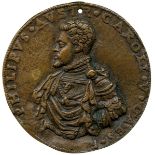 COMMEMORATIVE MEDALS, WORLD MEDALS, Spain, The Future King Philip II (1527-1598), Uniface Cast
